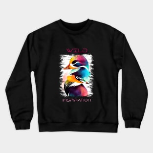 Mandarin Duck Wild Nature Animal Colors Art Painting Crewneck Sweatshirt